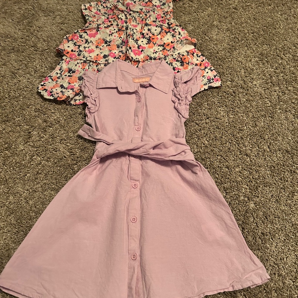 Cat & Jack Floral Kids Dress - Pink, Orange, Black
